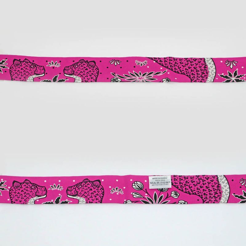 Hermes Twilly-dance Pacific Pink Multicolor-silk Scarf Accessory — view 5