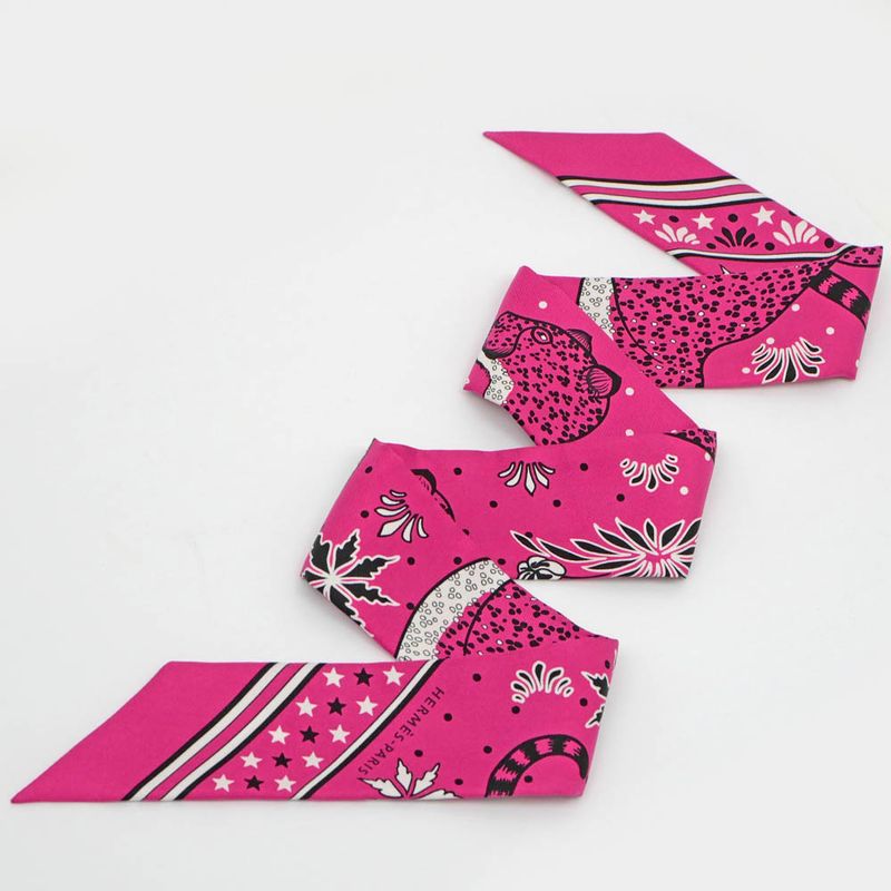 Hermes Twilly-dance Pacific Pink Multicolor-silk Scarf Accessory — view 6
