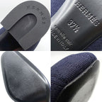 Hermes Shoes Boots Volver 60 Exlibris 37 1 2 Navy Knit Cuff — view 8