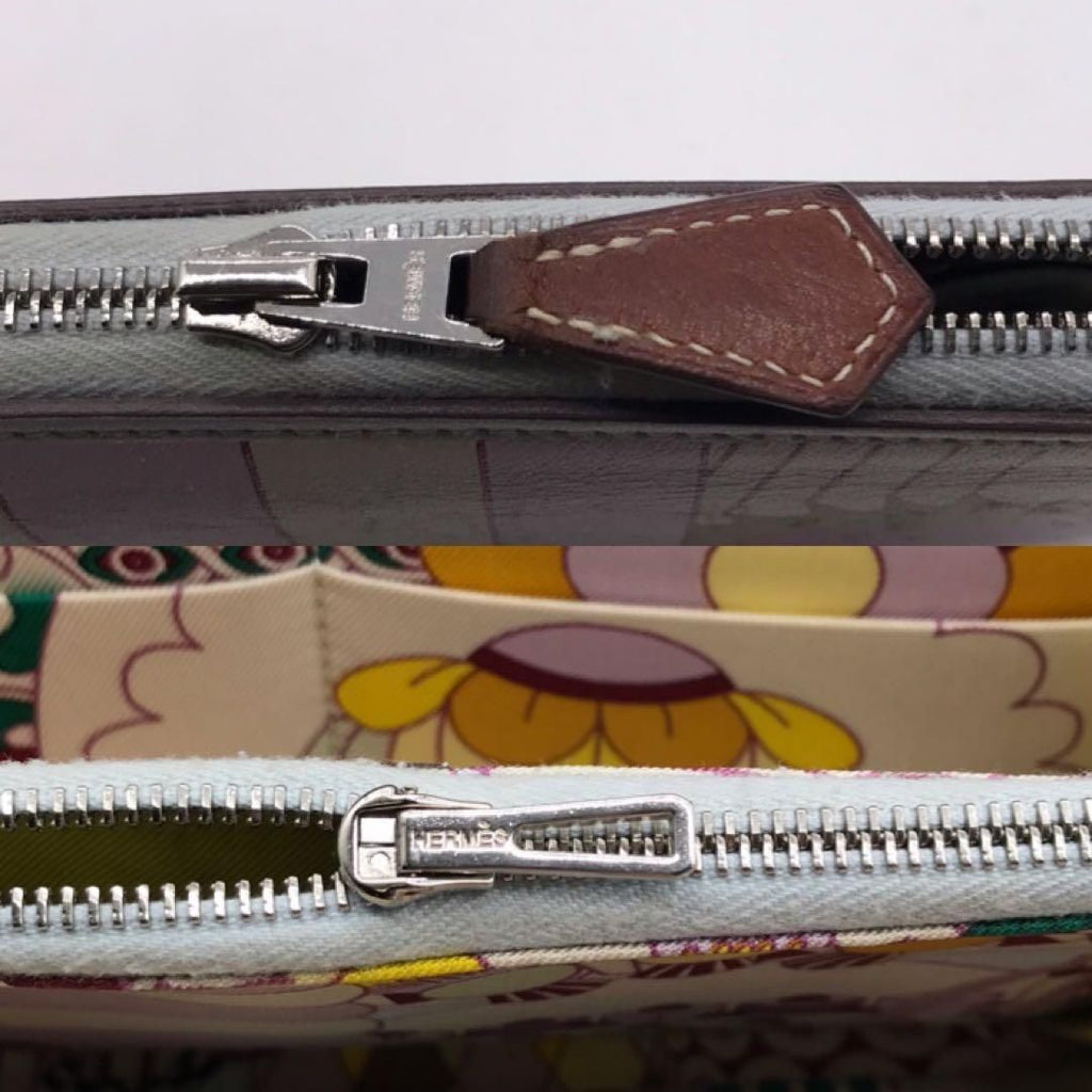Hermes Azap Silk in Patisserie Francaise Bleu Brum Wallet Price Negotiation — view 8