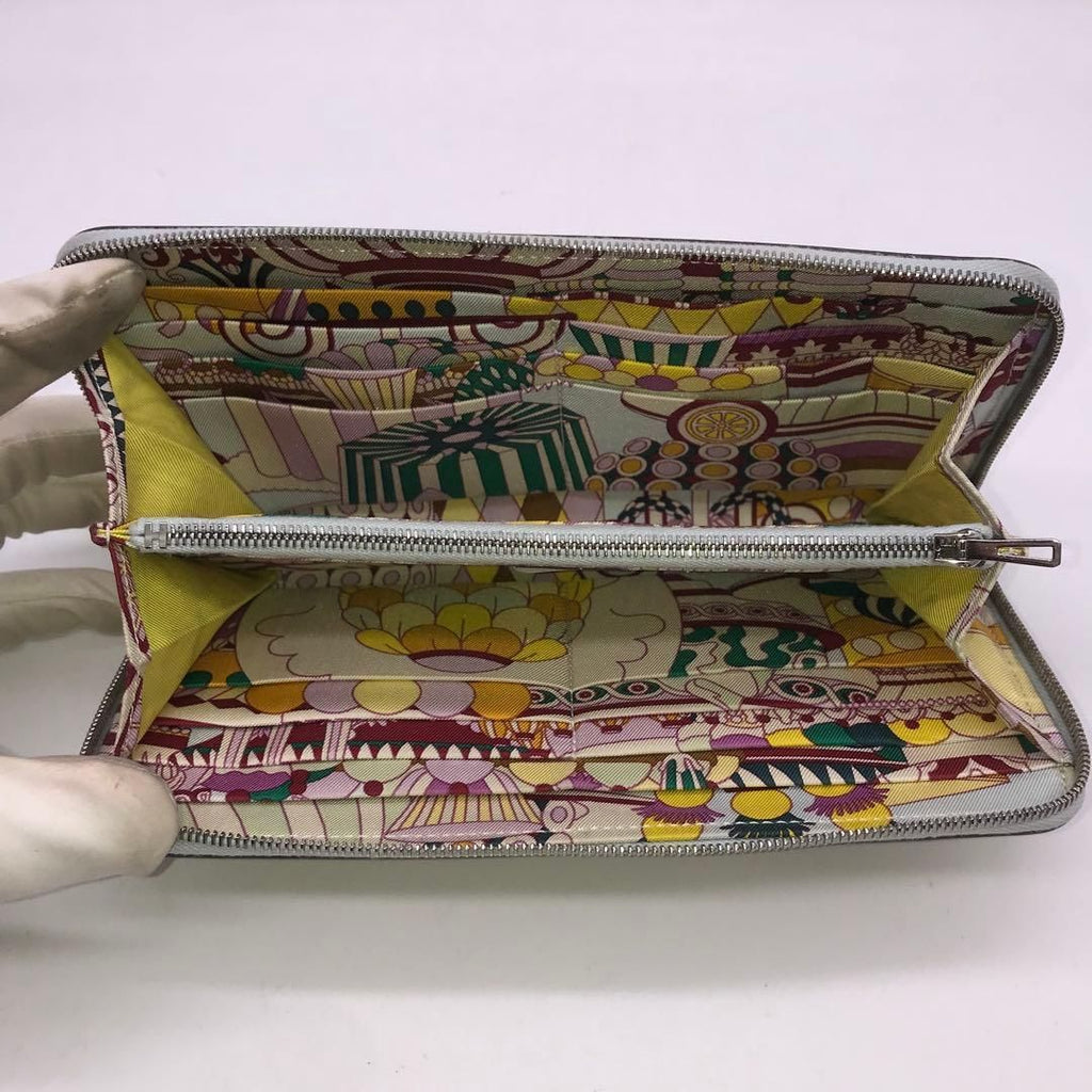 Hermes Azap Silk in Patisserie Francaise Bleu Brum Wallet Price Negotiation — view 6