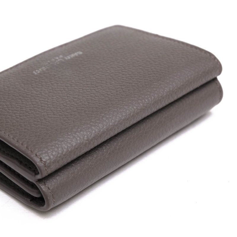 Yves Saint Laurent Wallet Women Leather Gray Tiny — view 3