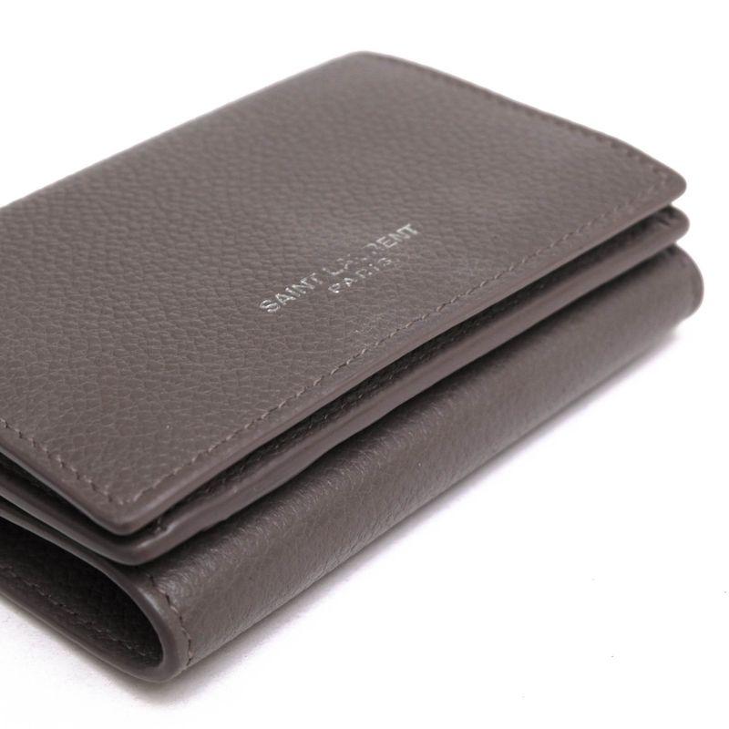 Yves Saint Laurent Wallet Women Leather Gray Tiny — view 4