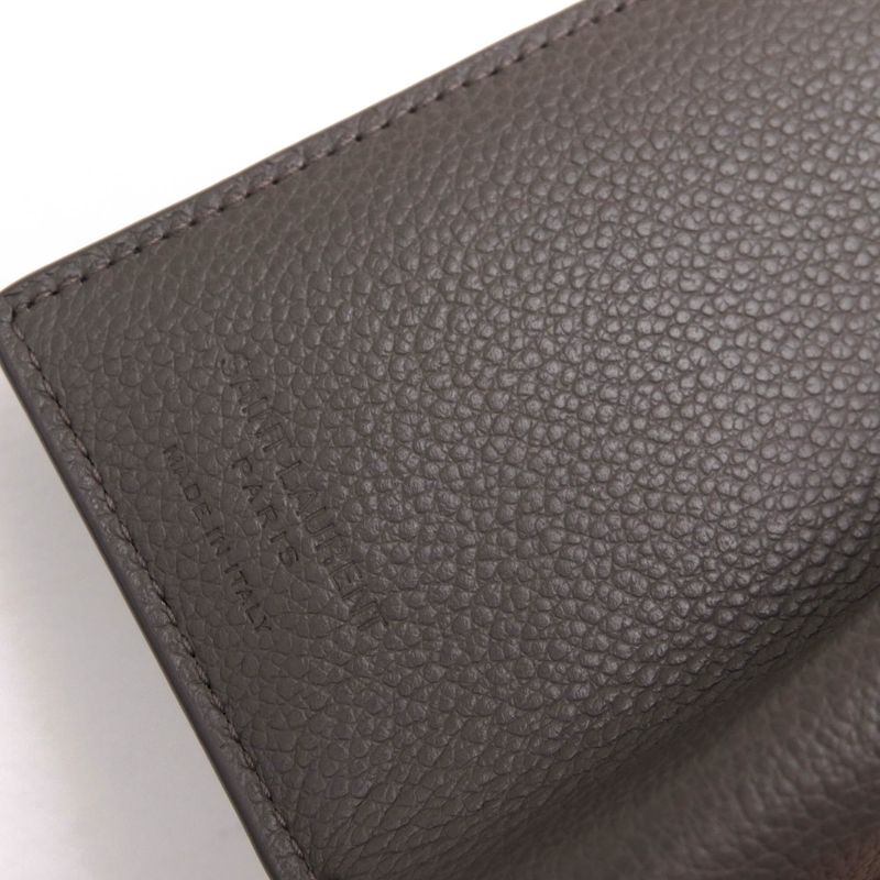 Yves Saint Laurent Wallet Women Leather Gray Tiny — view 8