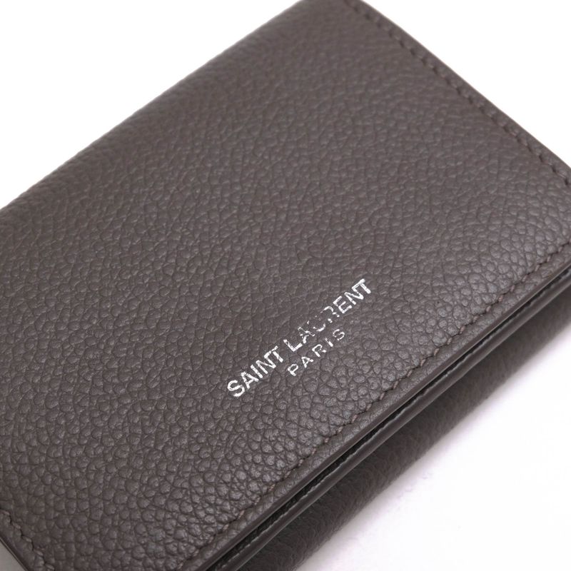Yves Saint Laurent Wallet Women Leather Gray Tiny — view 5