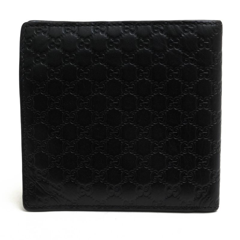 Gucci Wallet Men Leather Black Micro Guccissima with Coin — view 2