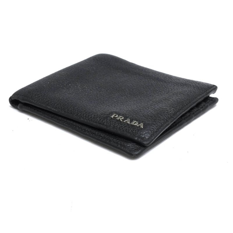 Prada Wallet Men Leather Black 2 Mo513 Vitmicro Grain — view 3