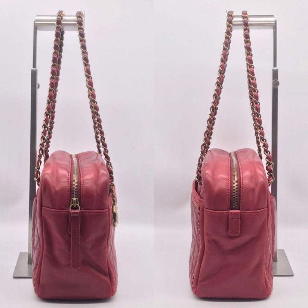 Chanel Leather Quilted Chain Shoulder Bag Gold Price Negotiation Welcome — view 3