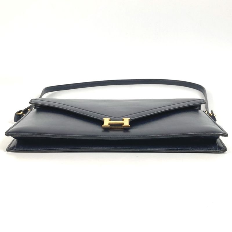 Hermes Shoulder Bag Liddy Box Calf Navy — view 5