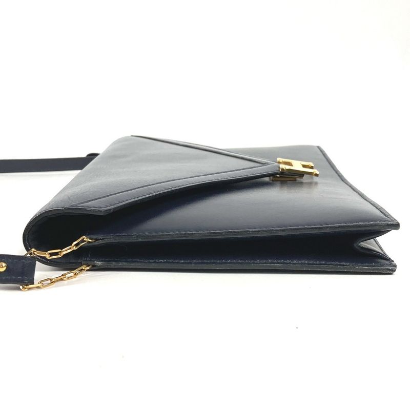 Hermes Shoulder Bag Liddy Box Calf Navy — view 4