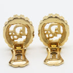 Christian Dior Earrings Metal Rhinestone Gold Logo Accessories Plated — view 4