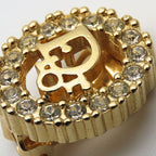 Christian Dior Earrings Metal Rhinestone Gold Logo Accessories Plated — view 8