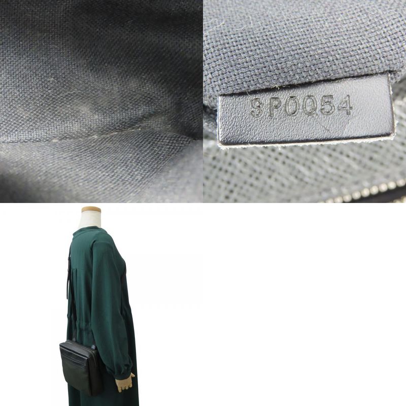 Louis Vuitton Shoulder Bag Sayan Taiga Ardoise Dark Moss Green Crossbody — view 9