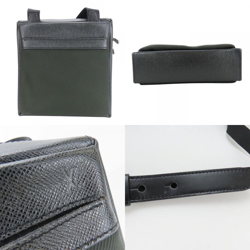 Louis Vuitton Shoulder Bag Sayan Taiga Ardoise Dark Moss Green Crossbody — view 3