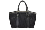 Dior Trotter Handbag All Over Print Black Cotton Canvas Silver