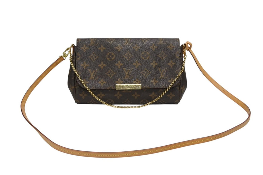 Louis Vuitton Monogram Favorite MM Shoulder Bag Brown Gold