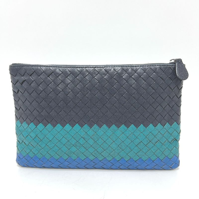 Bottega Veneta Clutch Bag Intrecciato Leather Black — view 2