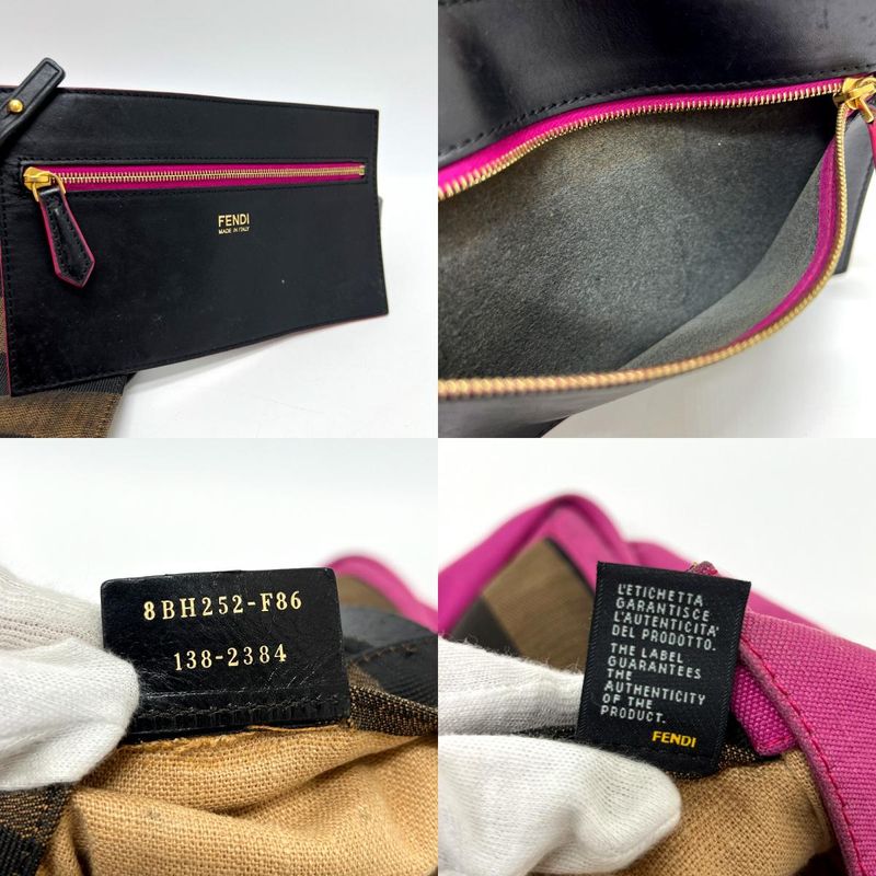 Fendi Handbag Logo Pecan 8 Bh252 Canvas Brown — view 9