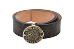 Louis Vuitton Ceinture T&B Belt Leather Metal Brown Gold — view 2