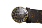 Louis Vuitton Ceinture T&B Belt Leather Metal Brown Gold — view 3