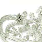 Christian Dior Rhinestone Crown Brooch Pendant Top Silver — view 8