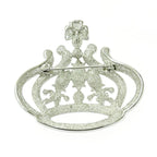 Christian Dior Rhinestone Crown Brooch Pendant Top Silver — view 7