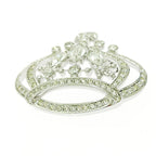 Christian Dior Rhinestone Crown Brooch Pendant Top Silver — view 3