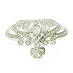 Christian Dior Rhinestone Crown Brooch Pendant Top Silver — view 5