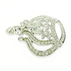 Christian Dior Rhinestone Crown Brooch Pendant Top Silver — view 6