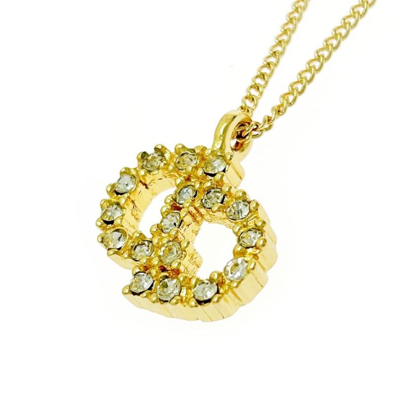 Christian Dior GP Rhinestone CD Logo Necklace Women — view 3