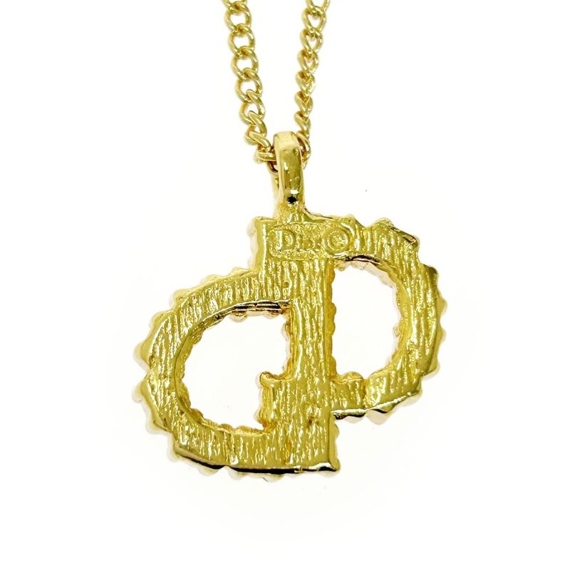 Christian Dior GP Rhinestone CD Logo Necklace Women — view 4
