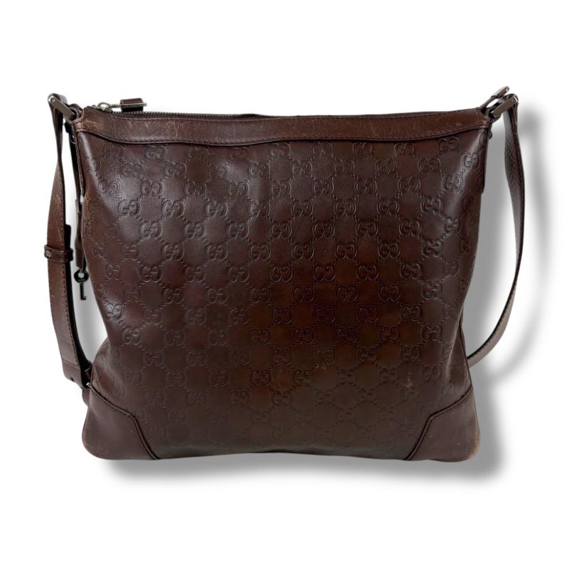 Gucci Shoulder Bag Dark Brown Sima Leather Crossbody — view 3