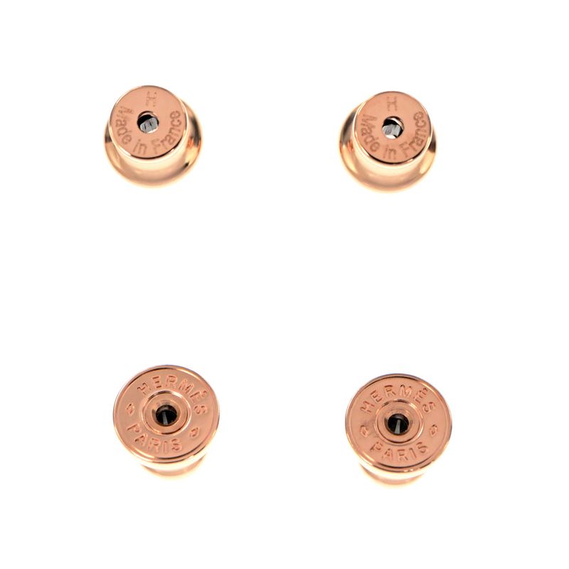 Hermes Earrings Pop Ash Cabas Le Pair Beauty Pink Rosegold Hardware — view 8