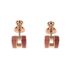 Hermes Earrings Pop Ash Cabas Le Pair Beauty Pink Rosegold Hardware — view 5