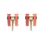 Hermes Earrings Pop Ash Cabas Le Pair Beauty Pink Rosegold Hardware — view 7