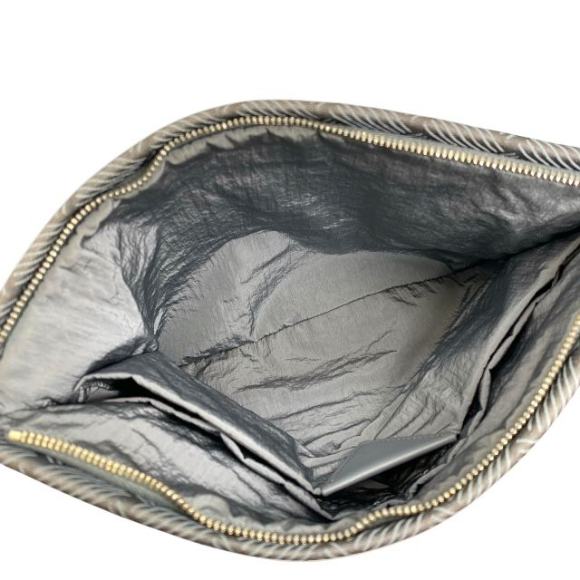 Bottega Veneta Clutch Bag Second Intrecciato Nylon Canvas Gray — view 8