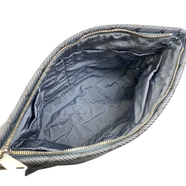 Bottega Veneta Clutch Bag Second Intrecciato Nylon Canvas Gray — view 5