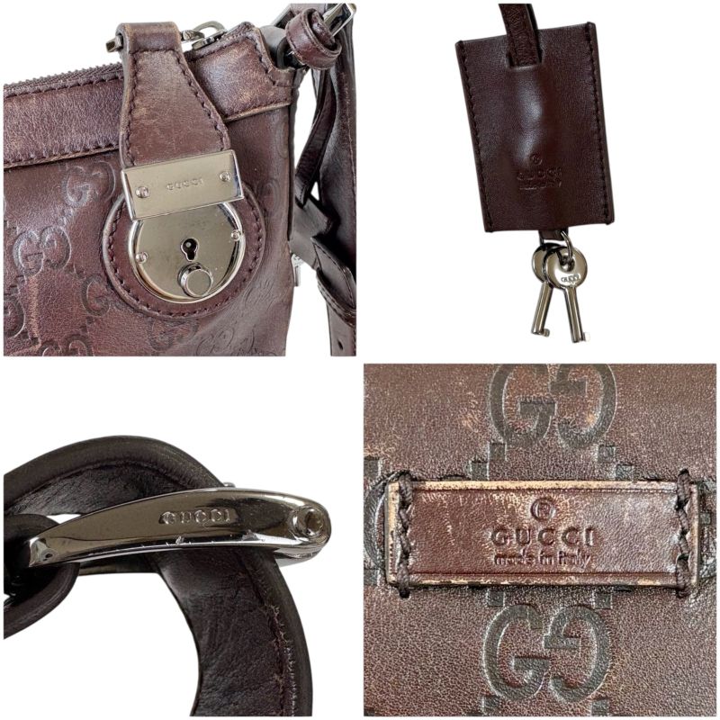 Gucci Shoulder Bag Dark Brown Sima Leather Crossbody — view 8