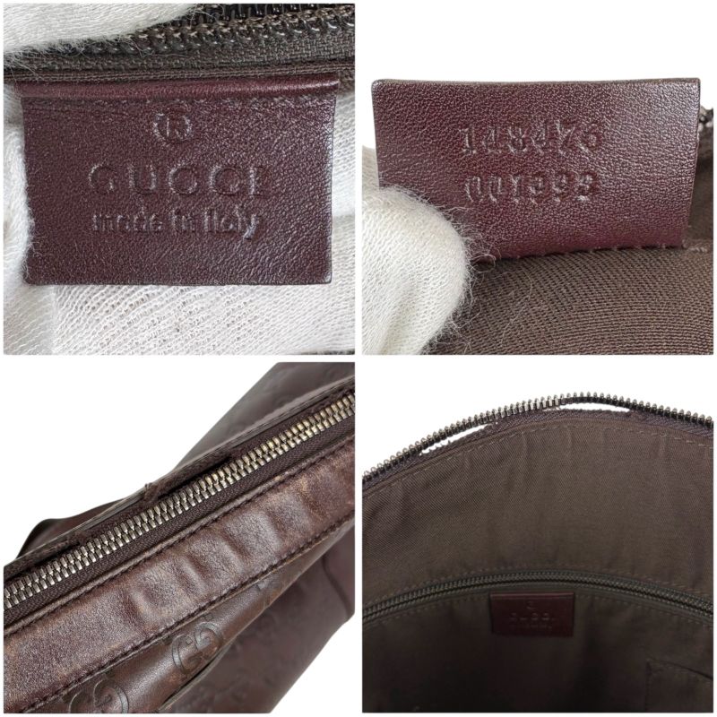 Gucci Shoulder Bag Dark Brown Sima Leather Crossbody — view 9