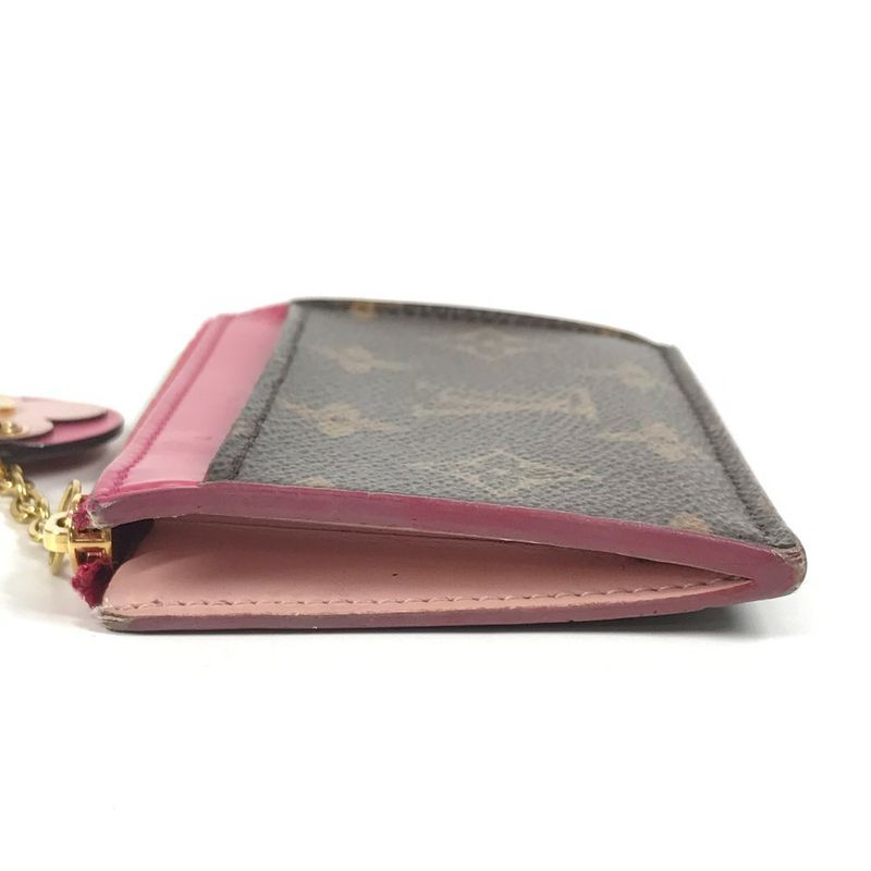 Louis Vuitton Coin Case Card Holder Zip Monogram Canvas Pink — view 3