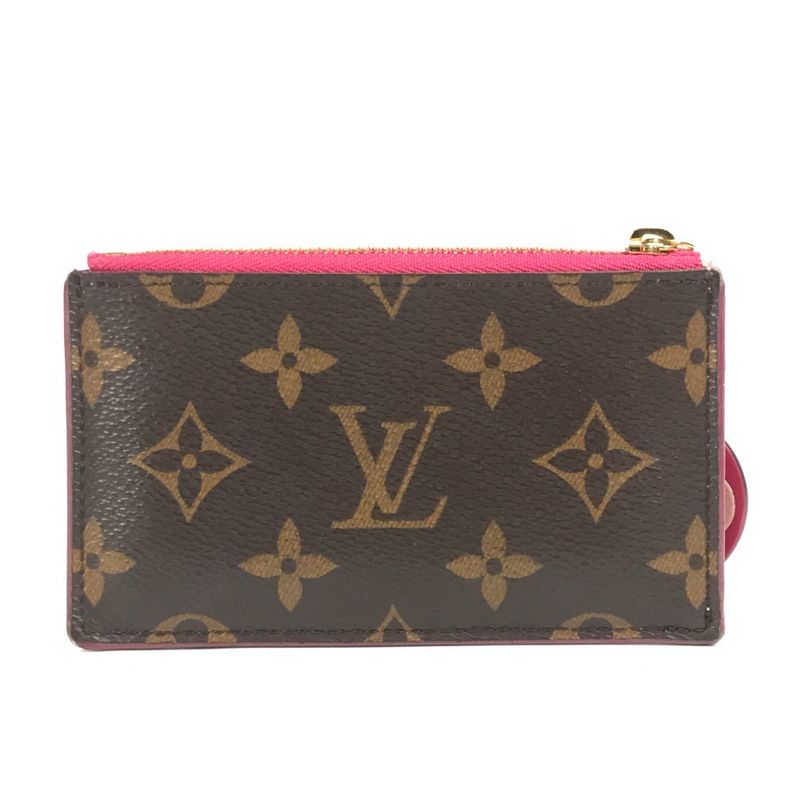 Louis Vuitton Coin Case Card Holder Zip Monogram Canvas Pink — view 2