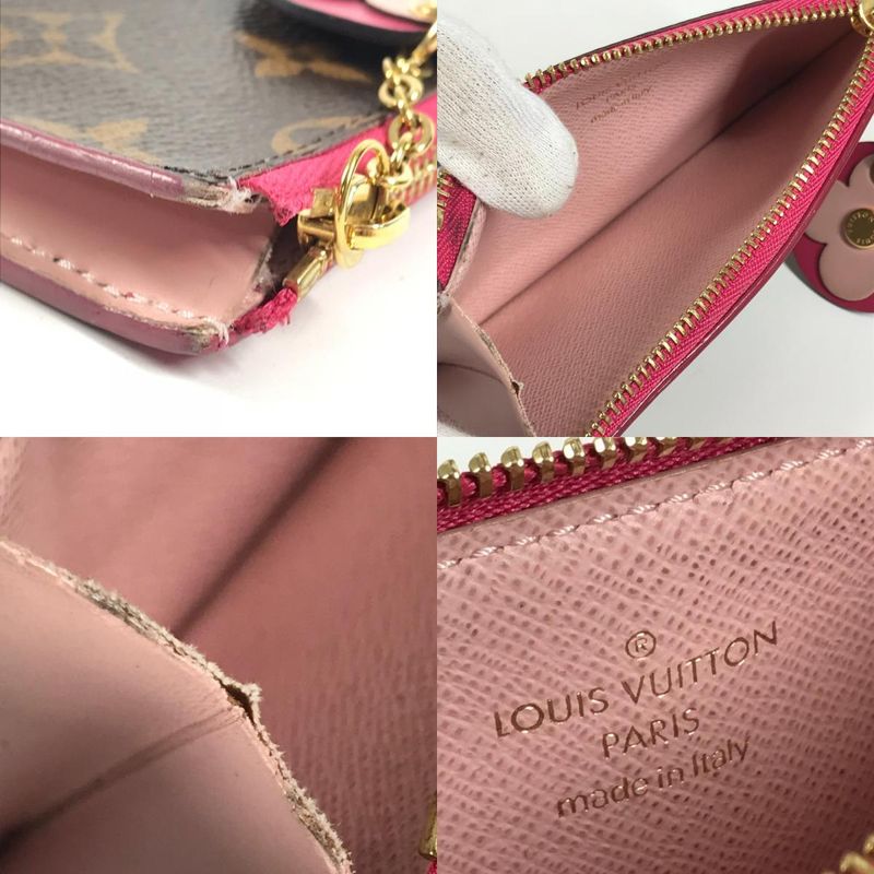 Louis Vuitton Coin Case Card Holder Zip Monogram Canvas Pink — view 8