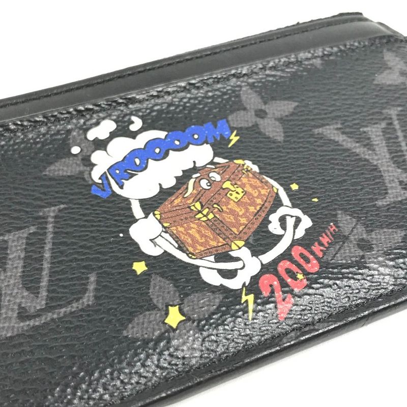 Louis Vuitton Coin Case Card Holder Monogram Eclipse Canvas Black — view 8