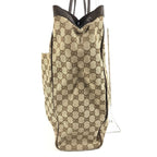 Gucci Shoulder Bag GG Logo Canvas Leather Beige — view 4