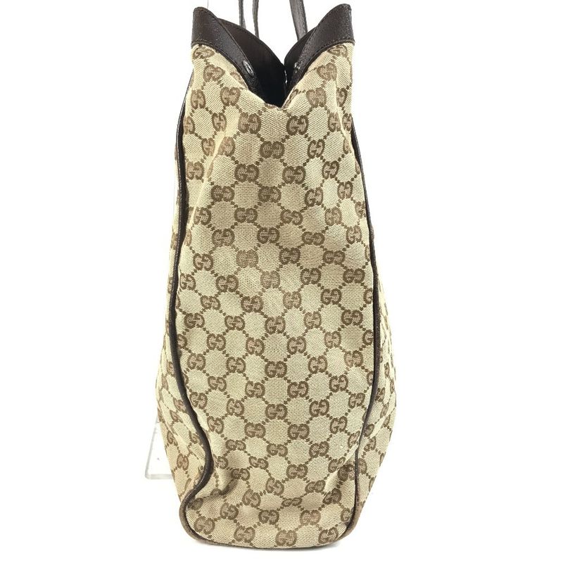 Gucci Shoulder Bag GG Logo Canvas Leather Beige — view 3