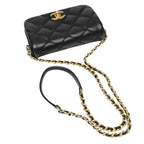 Chanel As2011 Lambskin Chain Shoulder Bag Quilted Black — view 9