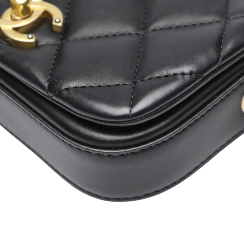 Chanel As2011 Lambskin Chain Shoulder Bag Quilted Black — view 5