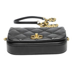 Chanel As2011 Lambskin Chain Shoulder Bag Quilted Black — view 4