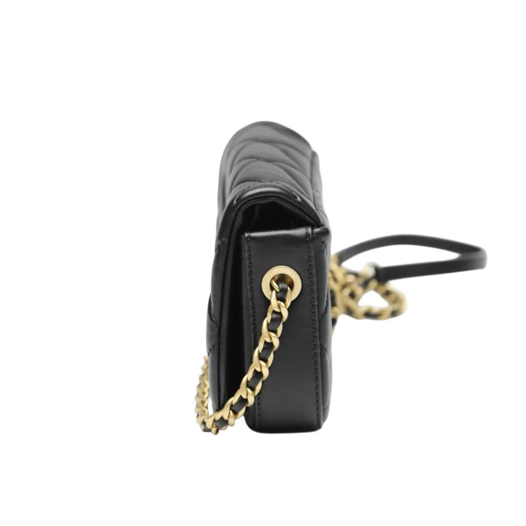 Chanel As2011 Lambskin Chain Shoulder Bag Quilted Black — view 3