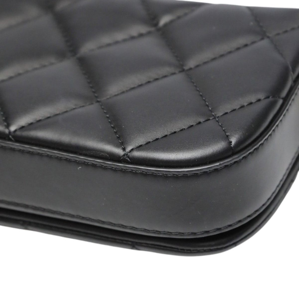 Chanel As2011 Lambskin Chain Shoulder Bag Quilted Black — view 8